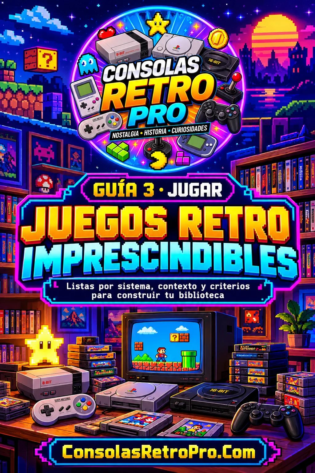 Portada Guía 3 juegos retro imprescindibles